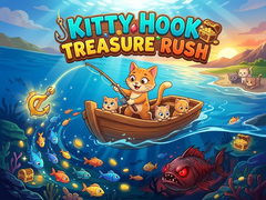Cluiche Kitty Hook Treasure Rush