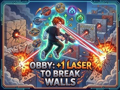 Cluiche Obby: +1 Laser to Break Walls