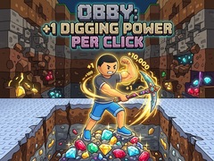 Cluiche Obby: +1 Digging Power per Click