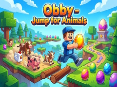 Cluiche Obby - Jump for Animals